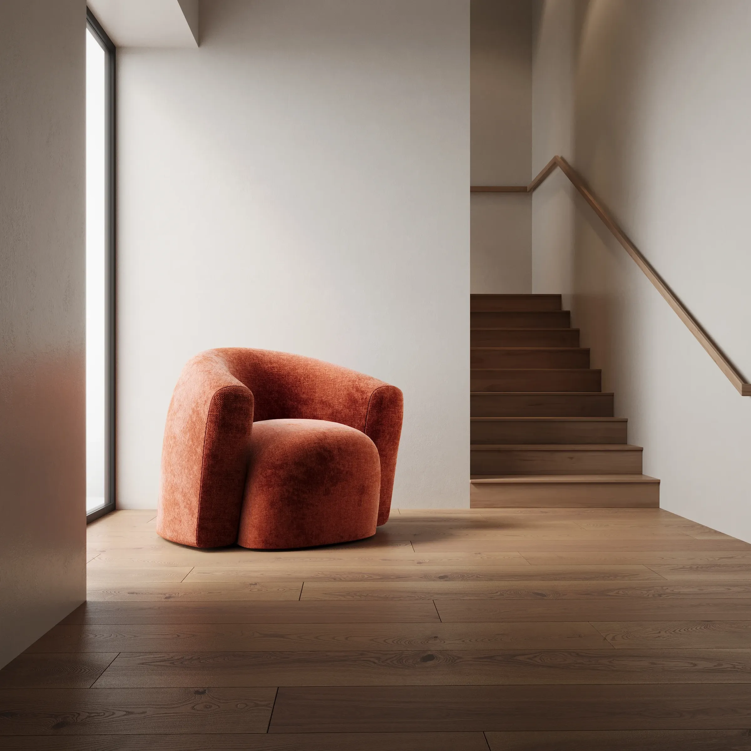 Bear Hug Chair in suede and faux fur
